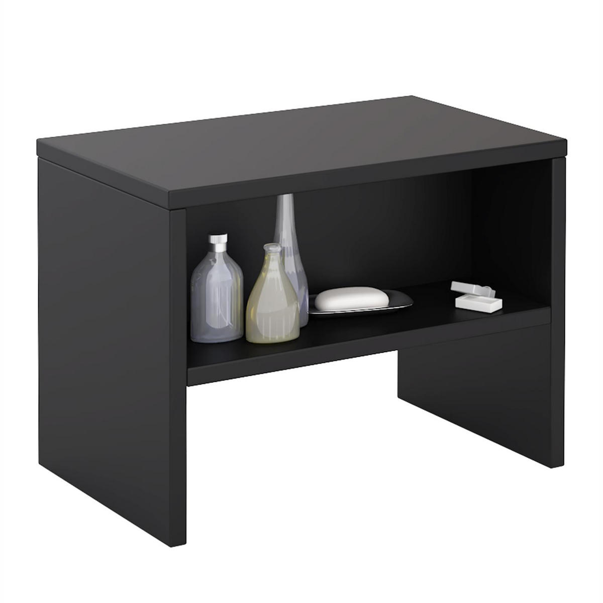 NACHTTISCH NEY - Schwarz, Holzwerkstoff (40/30/25cm) - CARO-Möbel