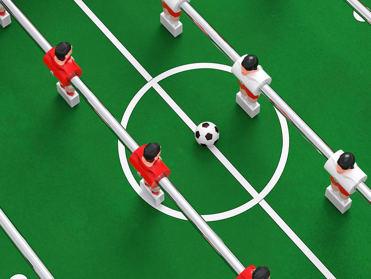 TISCHFUSSBALL - 141.4 cm x 76 cm - holz - naturfarben hell, weiß Pirna - Naturfarben/Weiß, Holz (141.4/76cm) - Vente-Unique