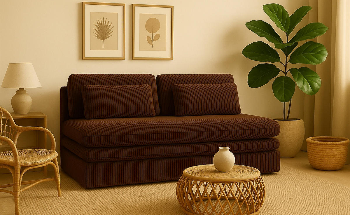 SCHLAFSOFA Mit Bettkasten OLIA, Stoff Poso, Braun - Braun, Holz (190/75/90cm) - Kaiser Möbel