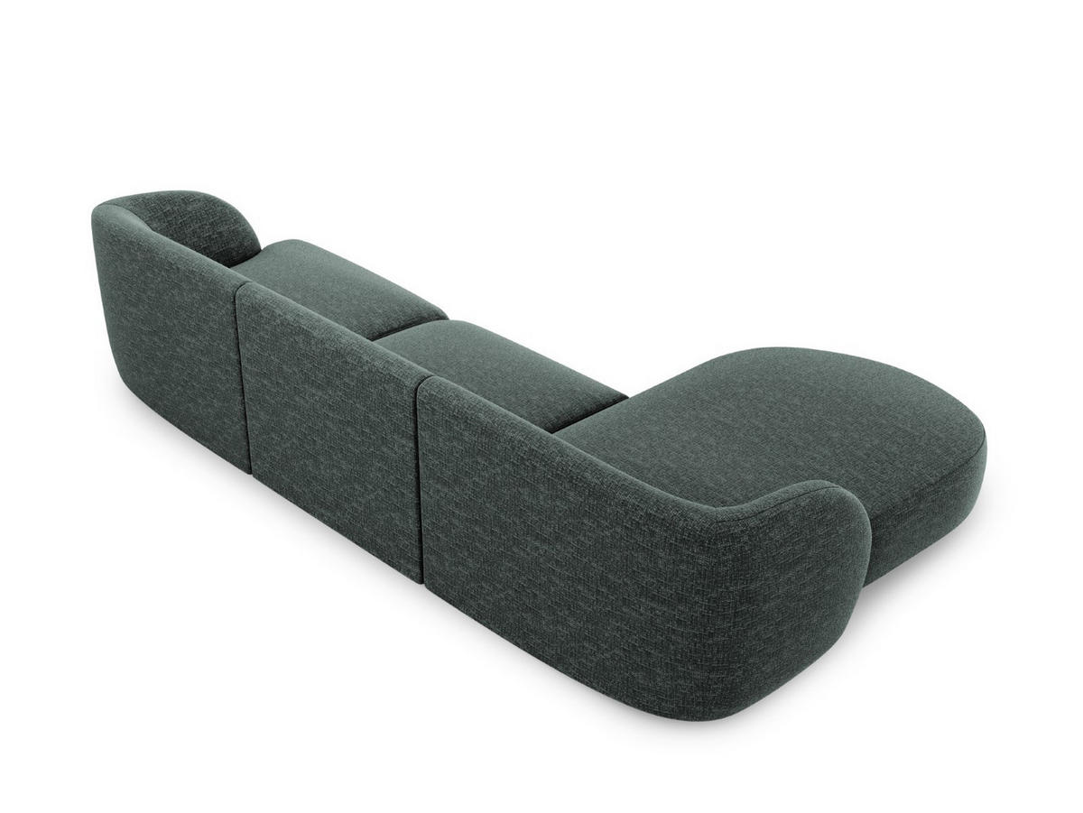 ECKSOFA links Miley aus Chenille-Stoff petrol 4 Sitzplätze - Petrol, Textil (156/255cm) - Micadoni
