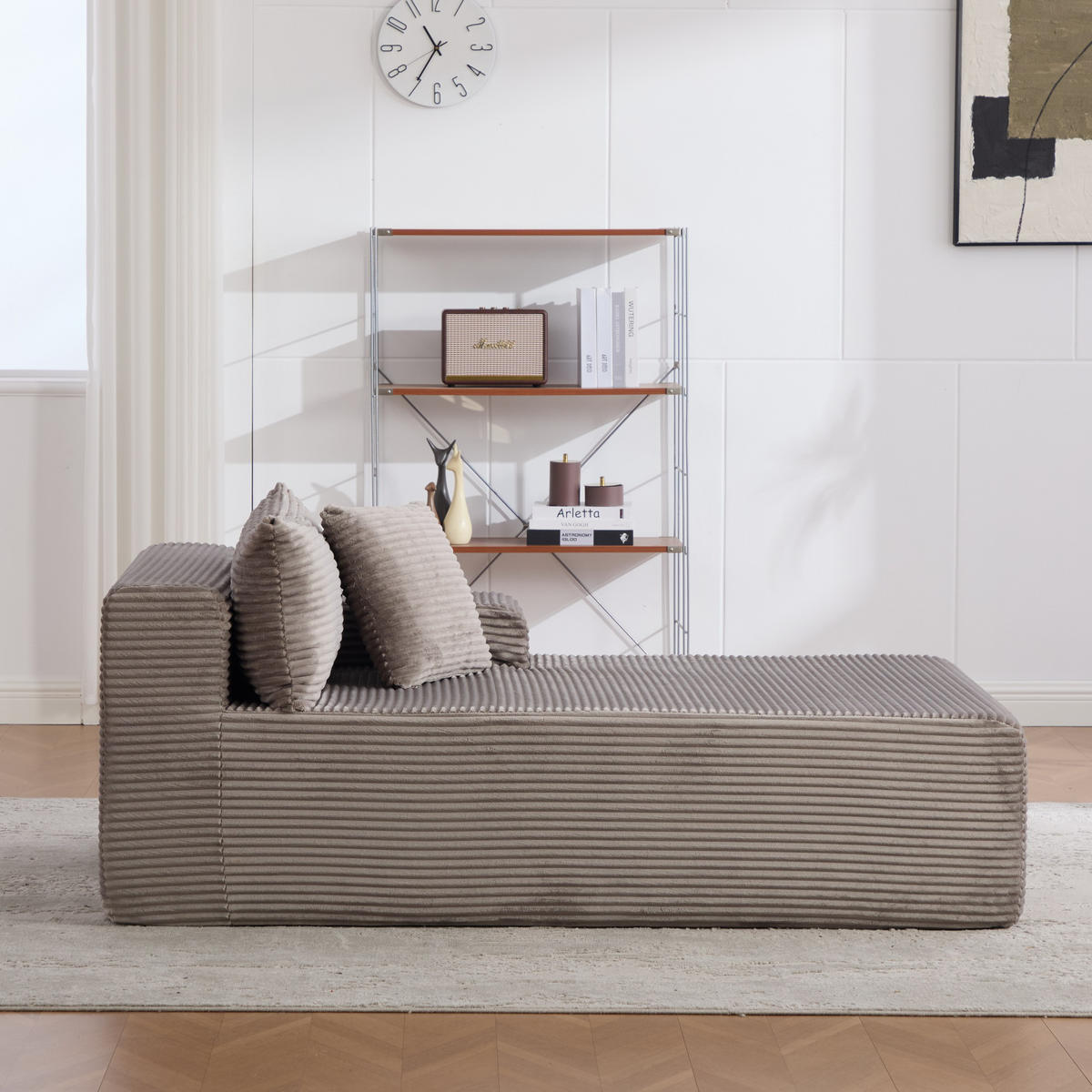 SOFAELEMENT 174/100/74.5 cm Grau mit rutschfestem Boden - Grau, Textil (100/74.5/174cm) - Oxeza