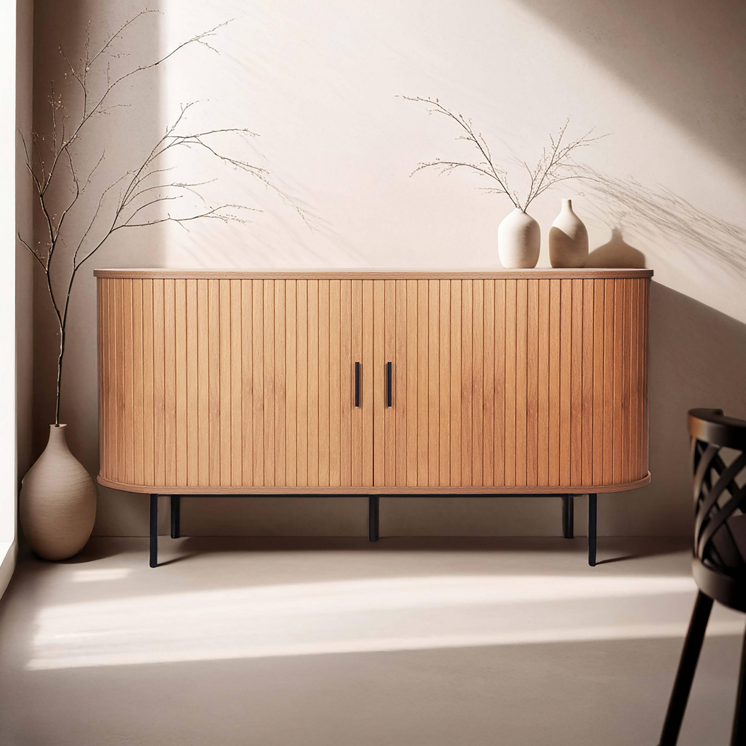 SIDEBOARD 140 cm, Beige - Beige, Holz (40/76/140cm) - Oviala