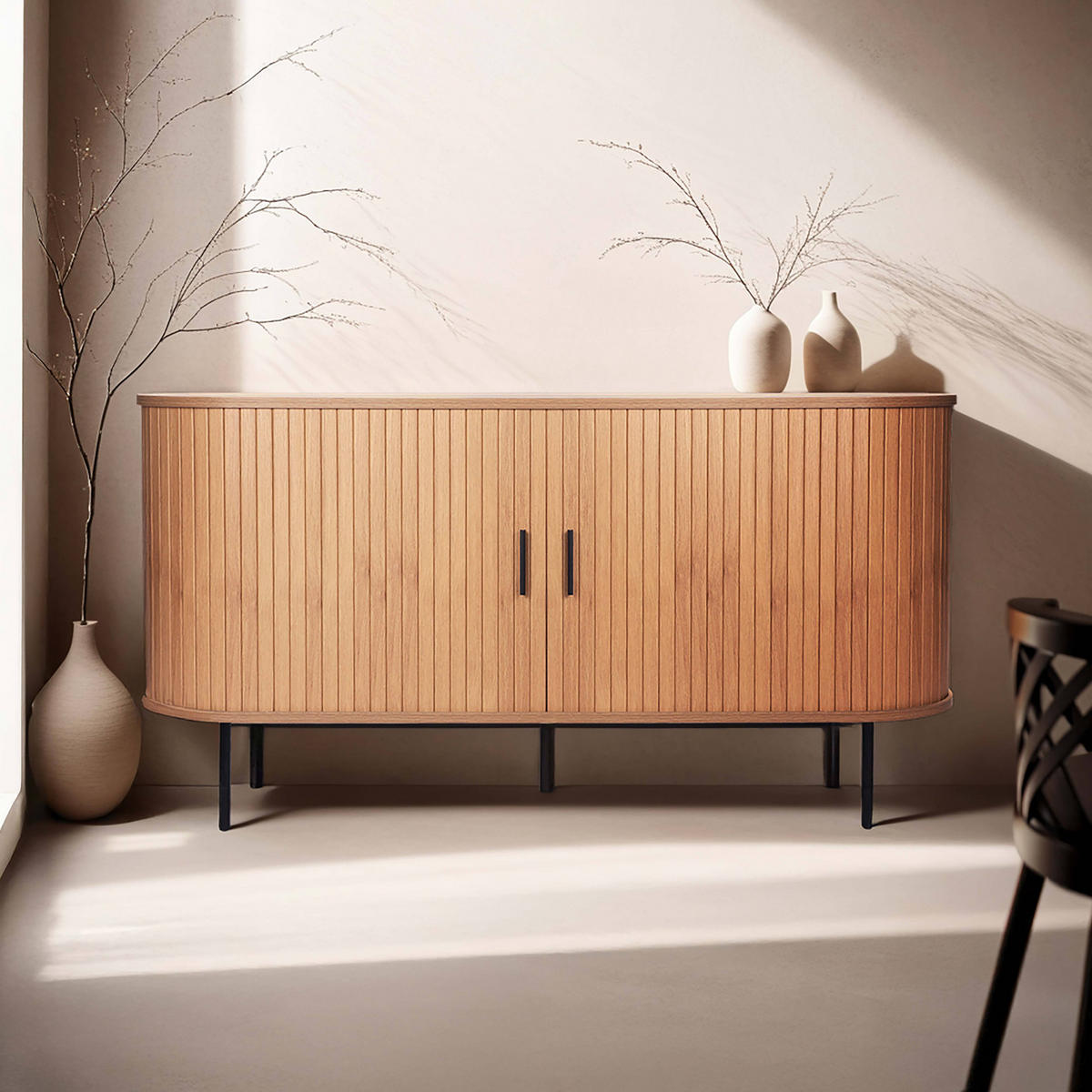 SIDEBOARD 140 cm, Beige - Beige, Holz (40/76/140cm) - Oviala