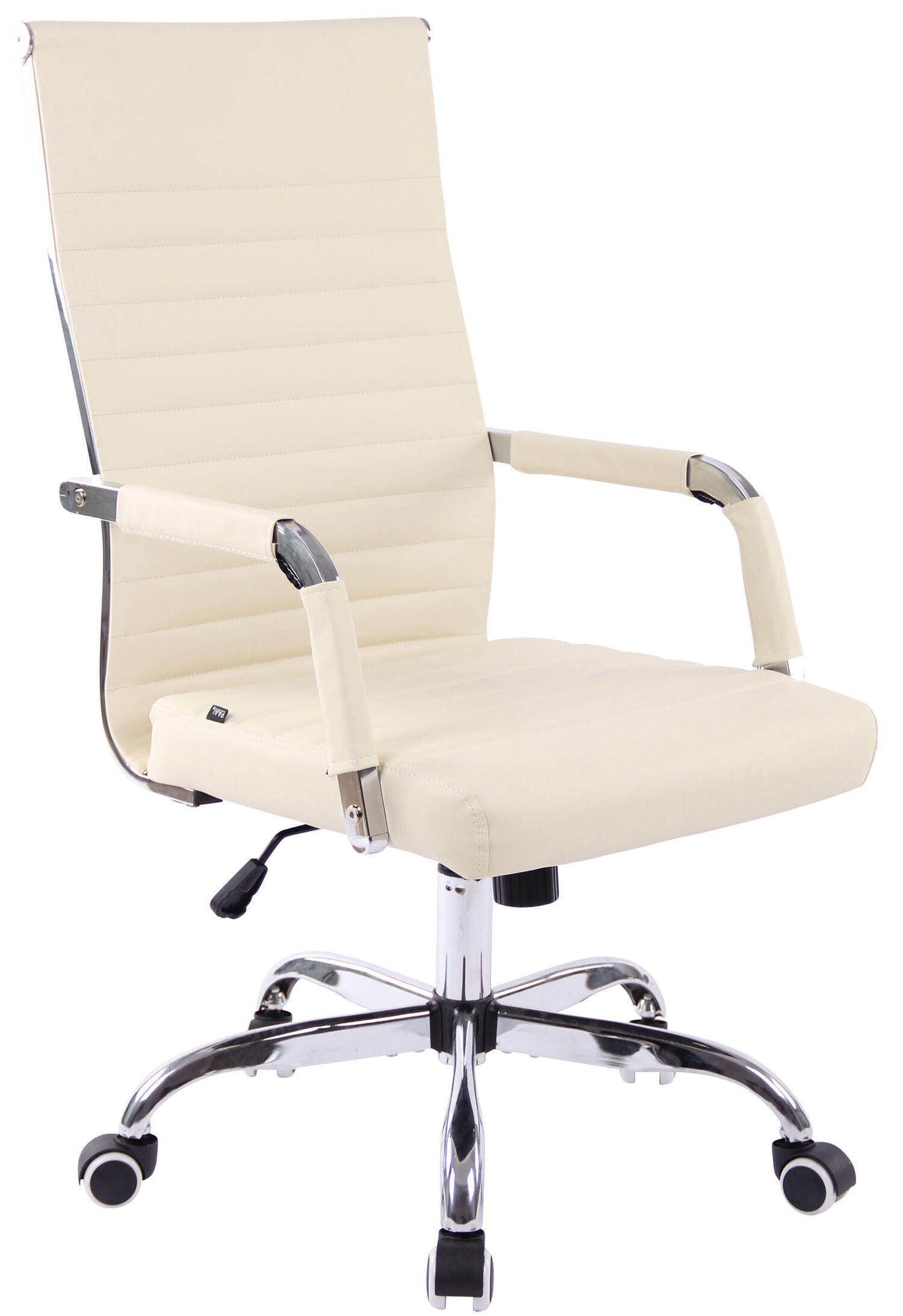 BÜROSTUHL Amadeus, Kunstleder Creme - Creme, Textil/Metall (51/106/63cm) - TPFLiving