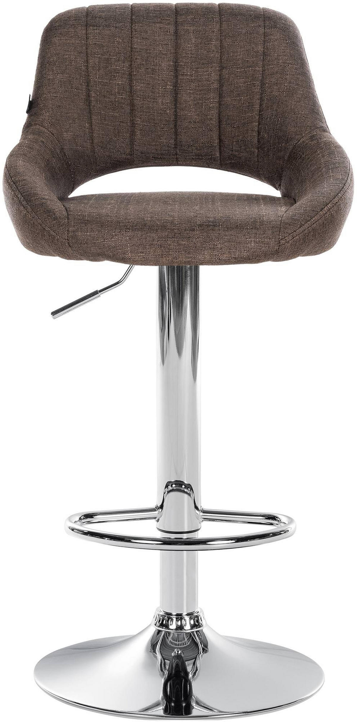 BARHOCKER 2er Set Segad Stoff Braun Silber - Braun, Textil (47/85/48cm) - DELUKE