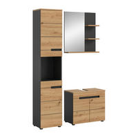 BADMÖBEL Set Canu 3tlg. Bad Kombination (B/H/T: 116x193x34cm) - Eiche Artisan, Holzwerkstoff (116/193/34cm)