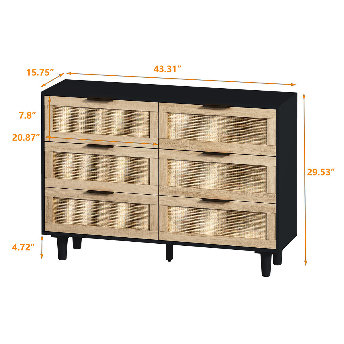 SIDEBOARD Schwarz 110/40/75 cm - Schwarz, Holzwerkstoff (40/75/110cm) - Urban Meuble