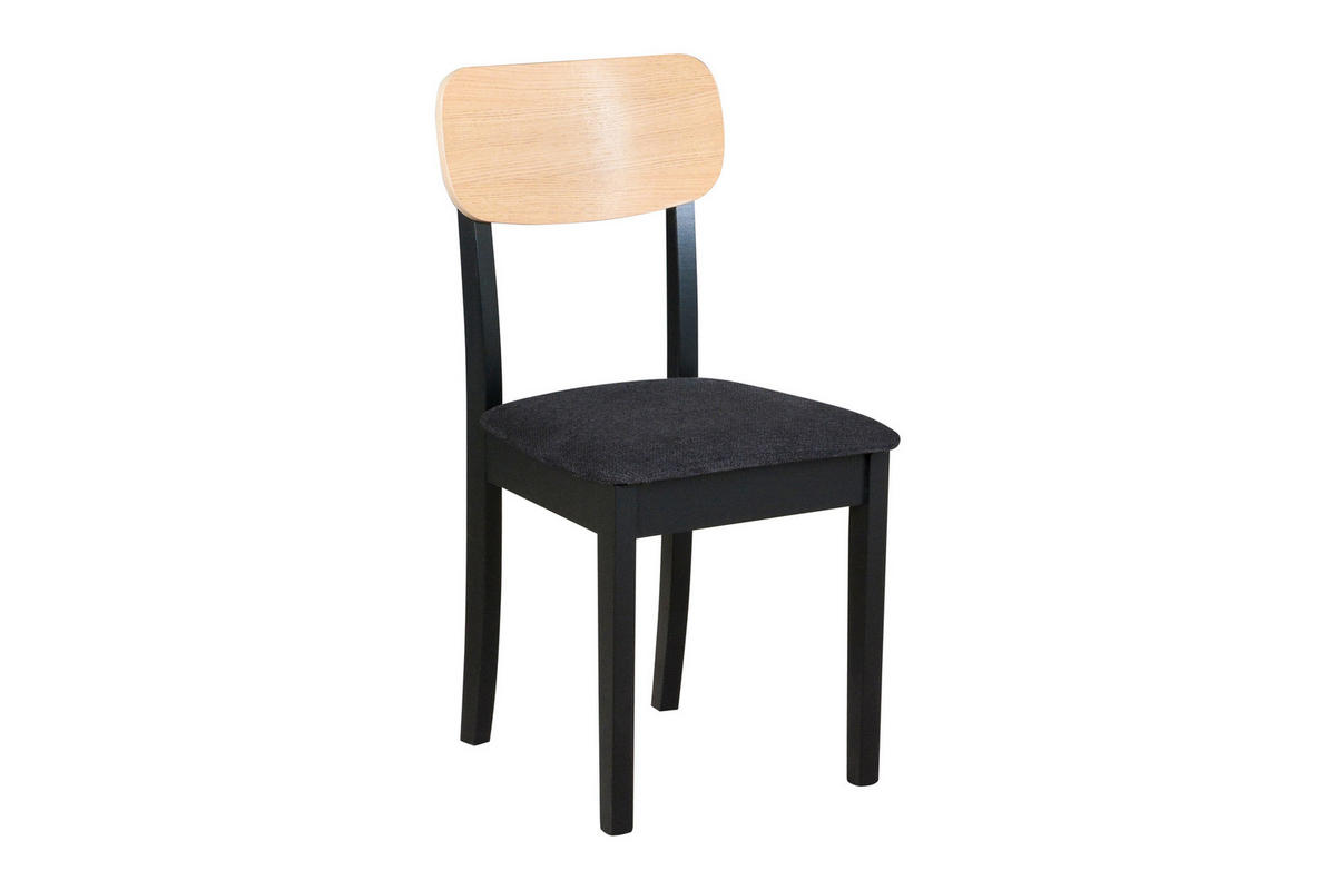 ESSZIMMERSTUHL 4x "Hugo 4", schwarz,aragon 99 - Beige/Schwarz, Holz (43/93/40cm) - Leaf Design