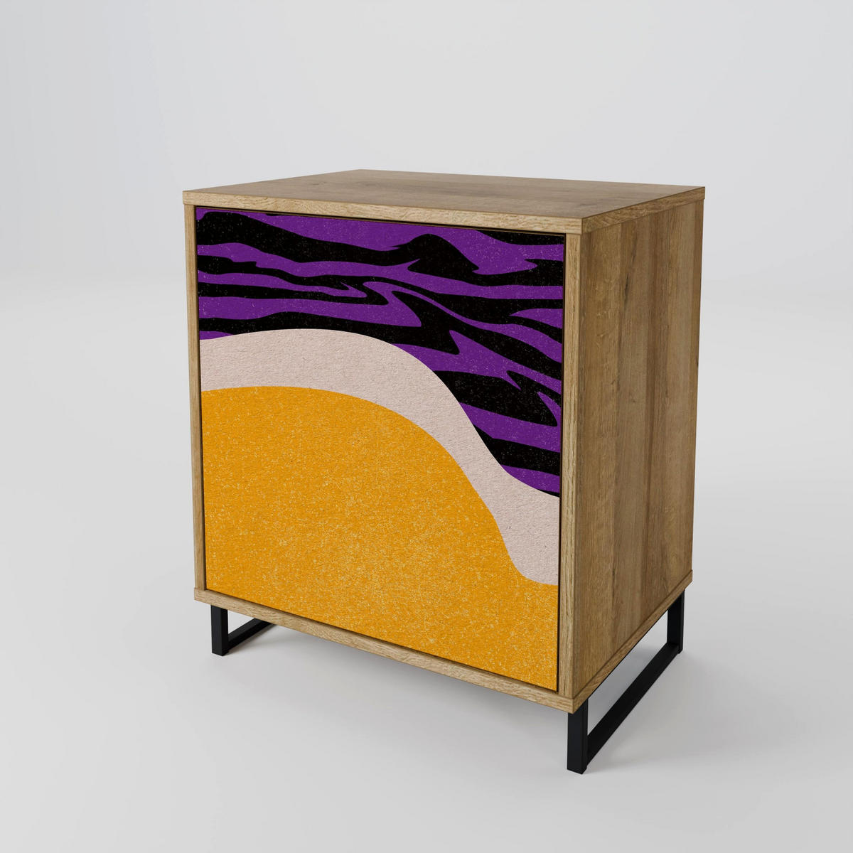 SIDEBOARD INDEPENDENT BORDER, Eichefarben, 57,5x42x57,5 cm, Ohne Füße - Eichefarben/Multicolor, Holzwerkstoff (57.5/57.5/42cm) - SpaceRebels