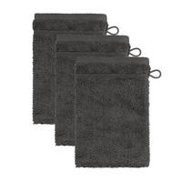 WASCHHANDSCHUH PEARL 3ER PACK - Graphitfarben, Textil (15/20cm) - Möve for Frottana
