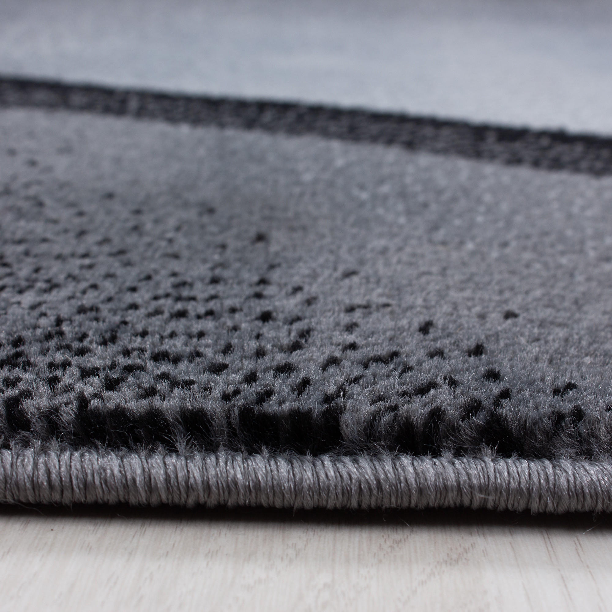 TEPPICH Kurzflor Ombre-Verlauf Polypropylen Wohnzimmer Schwarz Läufer 80x300 - Schwarz, Textil (80/300cm) - KADIMA DESIGN