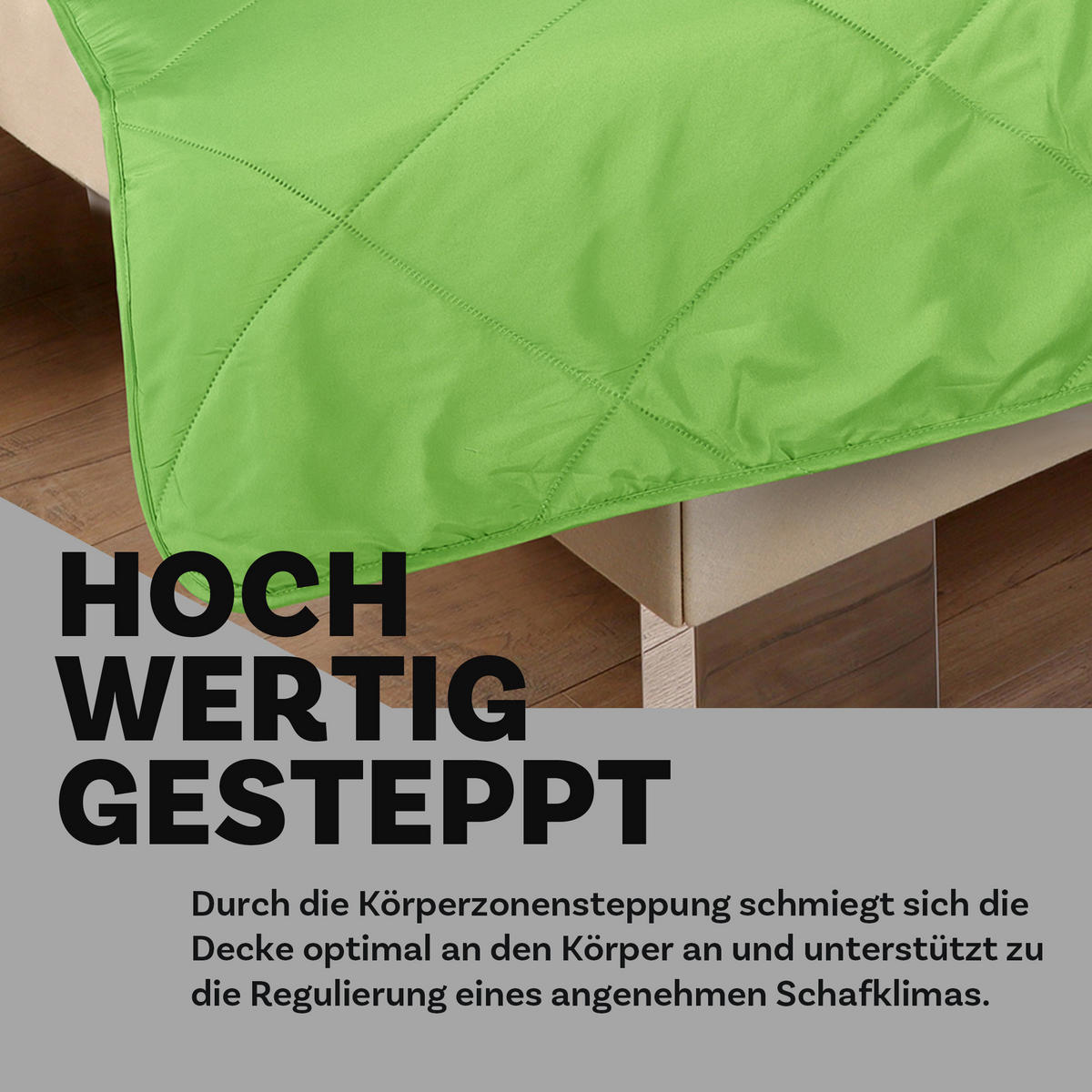 SOMMERBETT Steppbett leicht Apfelgrün 135x200 cm - Grün, Textil (135/200cm) - Bestlivings