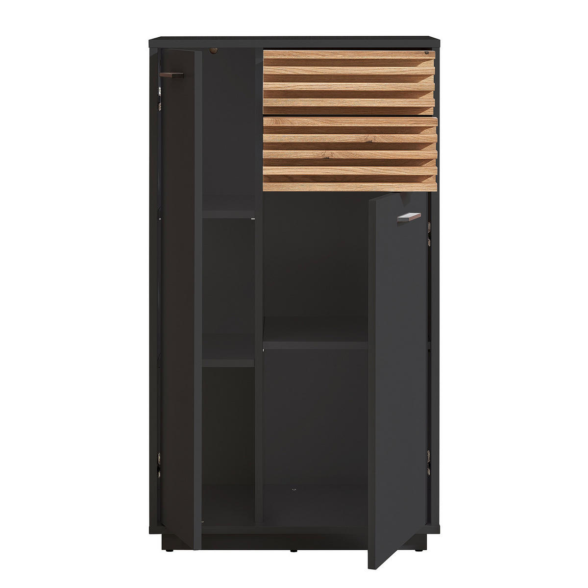 UNTERSCHRANK - Spanplatte - Anthrazit, Holzwerkstoff (60/106/35cm) - home24