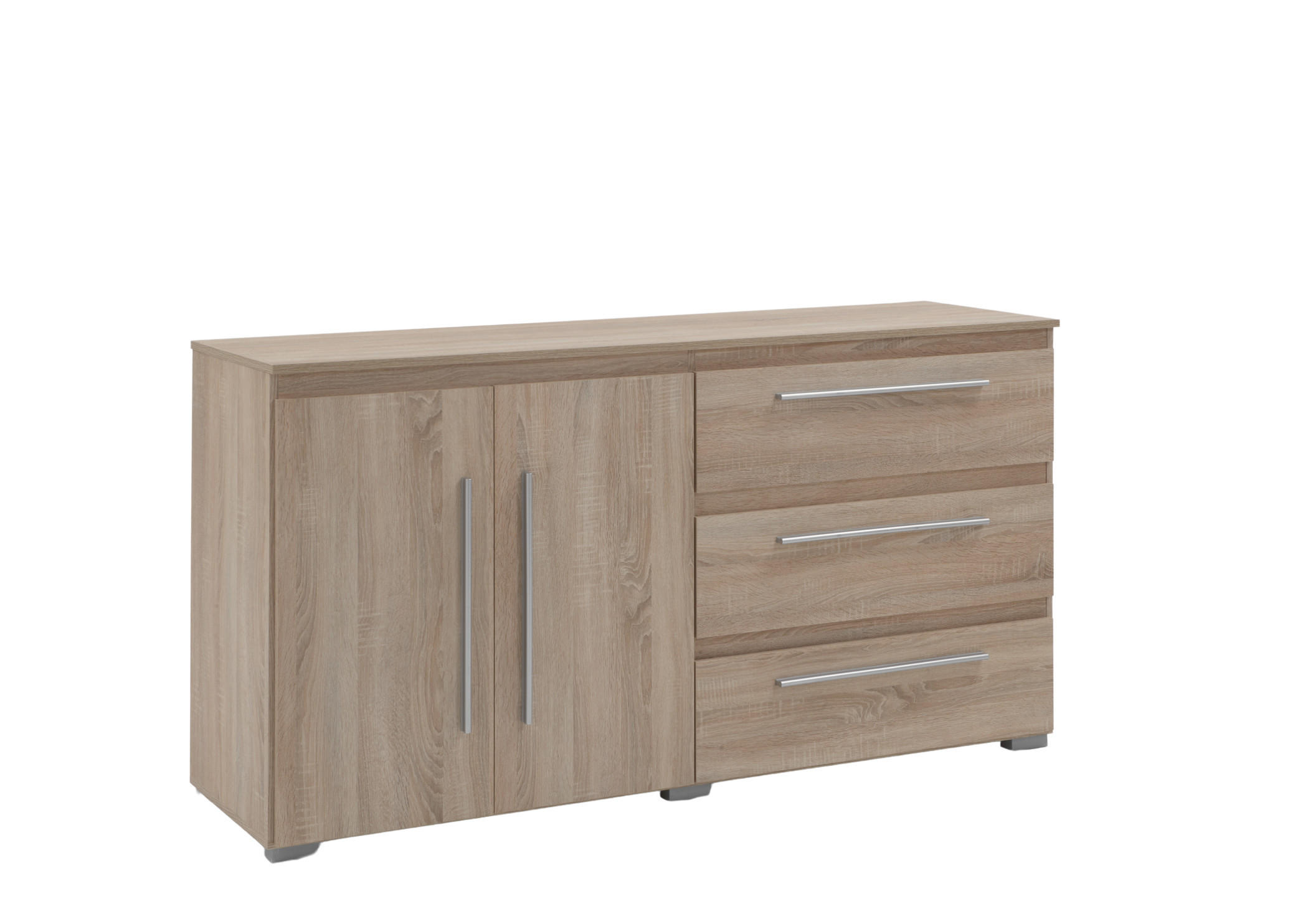 SIDEBOARD Kommode 127/92/50 cm Eiche Sonoma - Eichefarben/Silberfarben, Holzwerkstoff/Kunststoff (169/92/50cm) - arthur berndt
