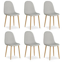 STUHL-SET 6 Stück in Stahl Leinen Grau - Grau, Textil (44/88/45cm) - Homestyle4u