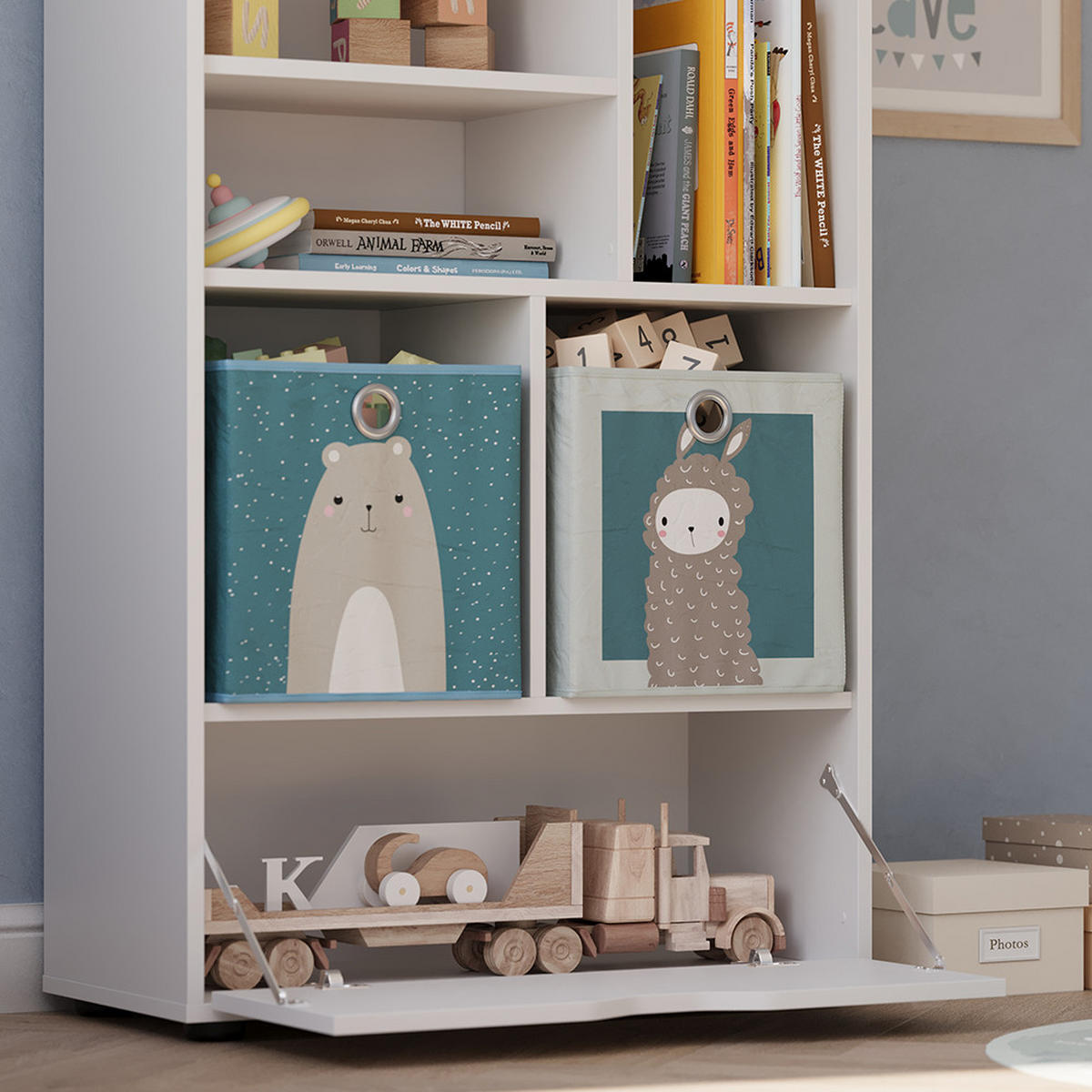 KINDERREGAL Estell Weiß 71 x 178.5 cm - Weiß, Holzwerkstoff (71/178.5/32.1cm) - Vicco