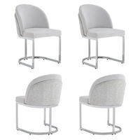 STUHL-SET DE-35879 4 Stück mit Silberbeinen Hellgrau - Grau, Metall (52/85/59cm) - ComfortXL