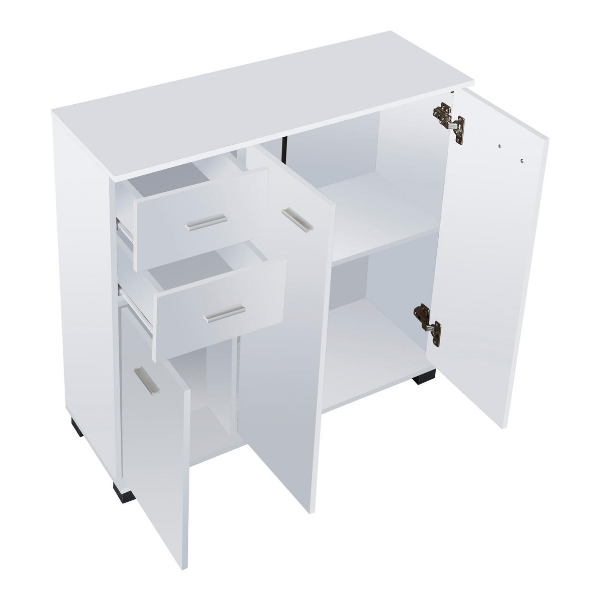 SIDEBOARD Crimla - Weiß, Holzwerkstoff (80/76/28cm) - [en.casa]