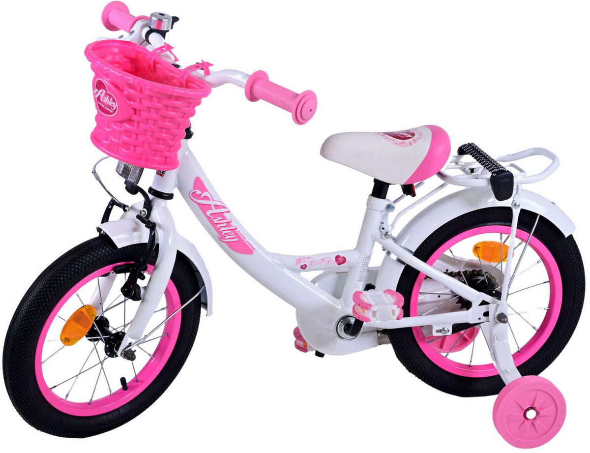 KINDERFAHRRAD Ashley - Mädchen - 14 Zoll - Rücktritt + Handbremse - Weiß - Weiß, Metall (46cm) - TPFSports