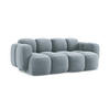 2-SITZER SOFA Samt Stoff Blau - Schwarz/Hellblau, Holzwerkstoff/Kunststoff (210/72/115cm) - Makamii