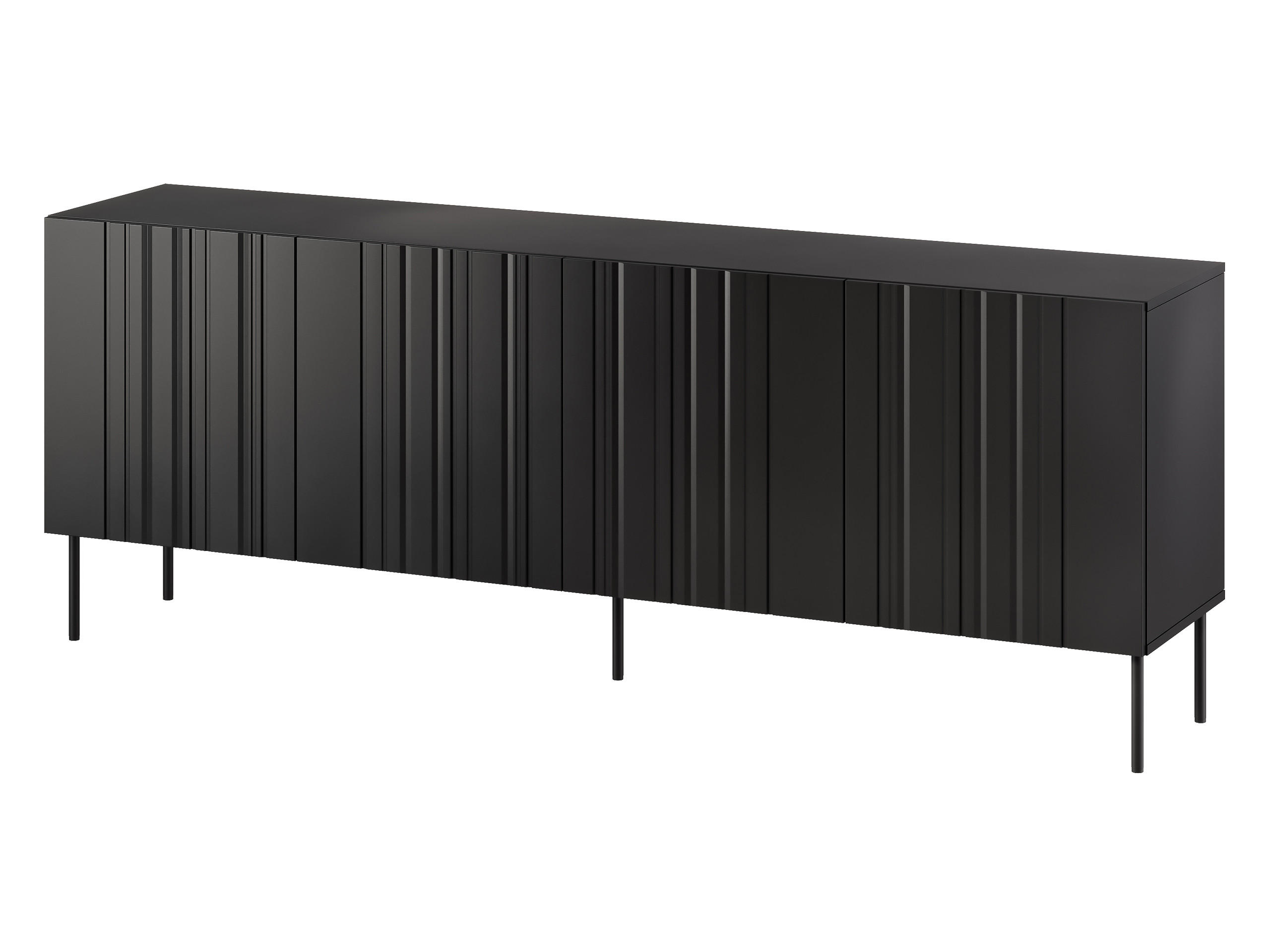 SIDEBOARD Isla 200 4D - Schwarz, Holzwerkstoff/Metall (201/75/40cm) - MIRJAN24