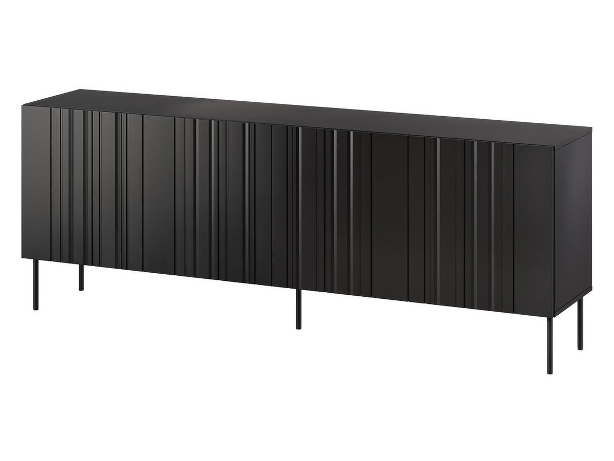 SIDEBOARD Isla 200 4D - Schwarz, Holzwerkstoff/Metall (201/75/40cm) - MIRJAN24