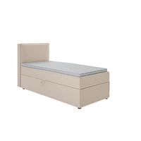 BOXBETT Eclipse 90/200 cm Beige Luxusmicrofaser - Beige/Schwarz, Holz/Kunststoff (90/200cm) - S-Style Möbel