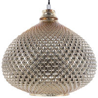 HÄNGELAMPE Madon 32/32/45 cm - Goldfarben, Glas (30/30/88cm) - Beliani