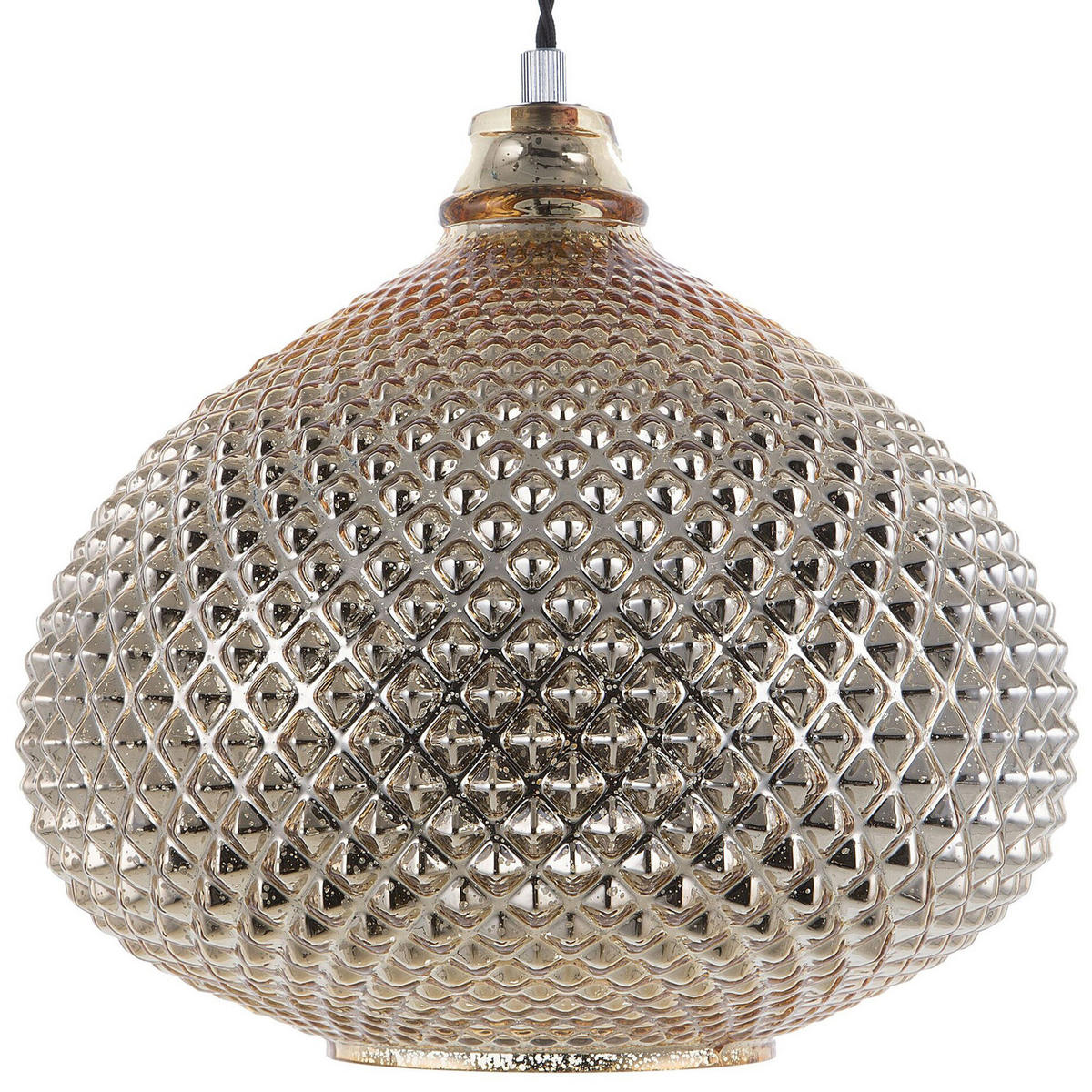 HÄNGELAMPE Madon 32/32/45 cm - Goldfarben, Glas (30/30/88cm) - Beliani