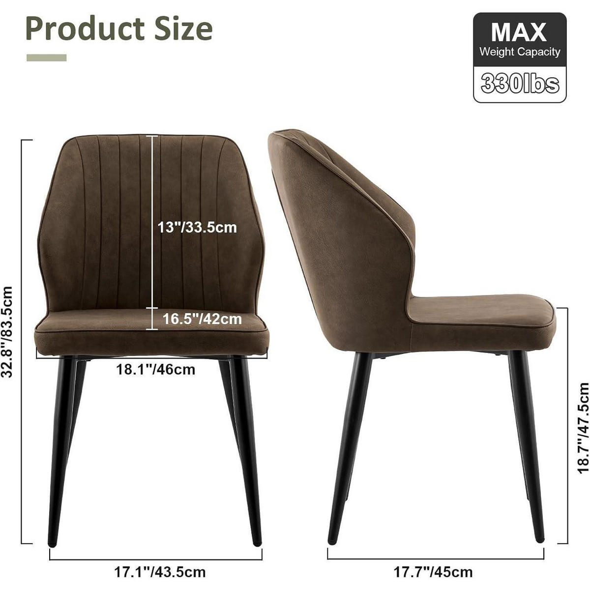 ESSZIMMERSTÜHLE 4er Set Kunstleder Braun mit Rückenlehne - Braun, Kunststoff (46/83.5/45cm)