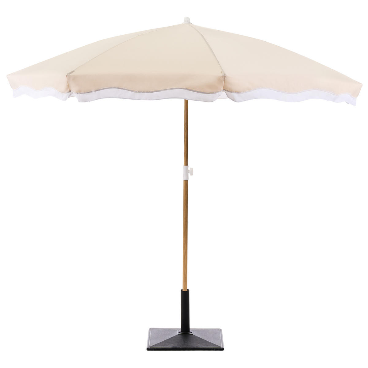 VELKÝ SLUNEČNÍK 232 cm Béžový Sestriere - bílá/hnědá, textil (232/232cm) - Beliani