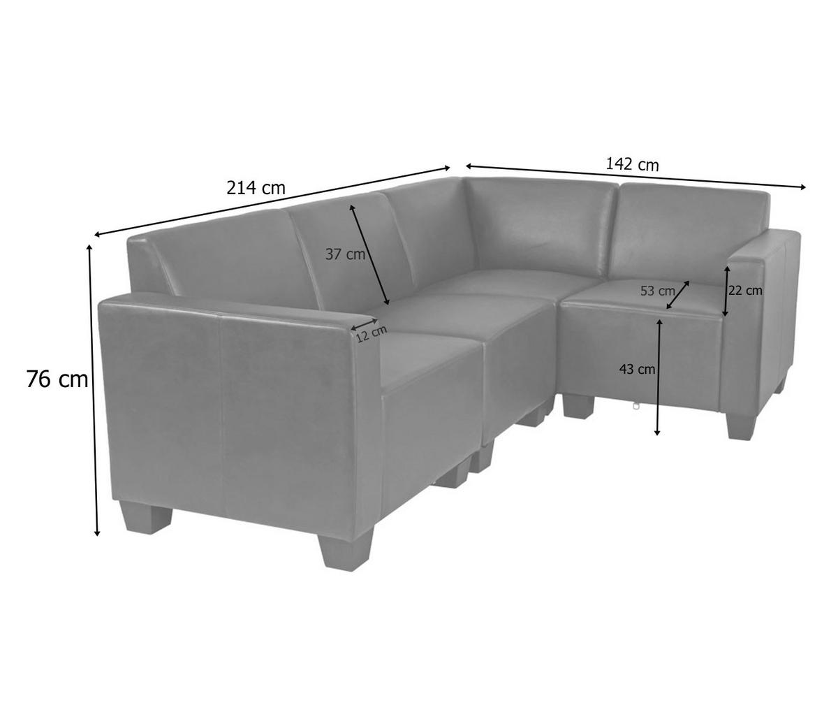 COUCH-GARNITUR Schwarz - Schwarz, Textil (214/76/142cm) - MCW