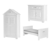 POKOJ PRO MIMINKO 3DÍLNÝ bílá - bílá, kompozitní dřevo (144/92/78cm) - Petits-meubles