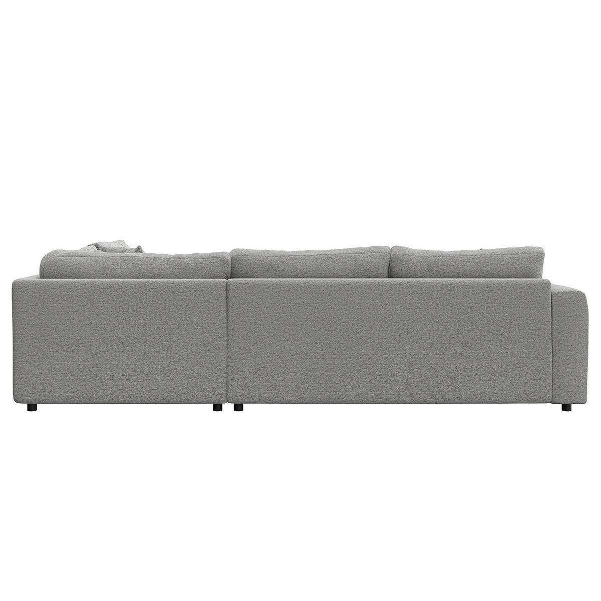 ECKSOFA mit Ottomane - Hellgrau/Schwarz, Kunststoff/Textil (277/251cm) - home24