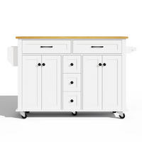 KÜCHENINSEL Weiß-Natur 140/65/89 cm - Weiß, Holzwerkstoff (140/89/65cm) - PANGIVO