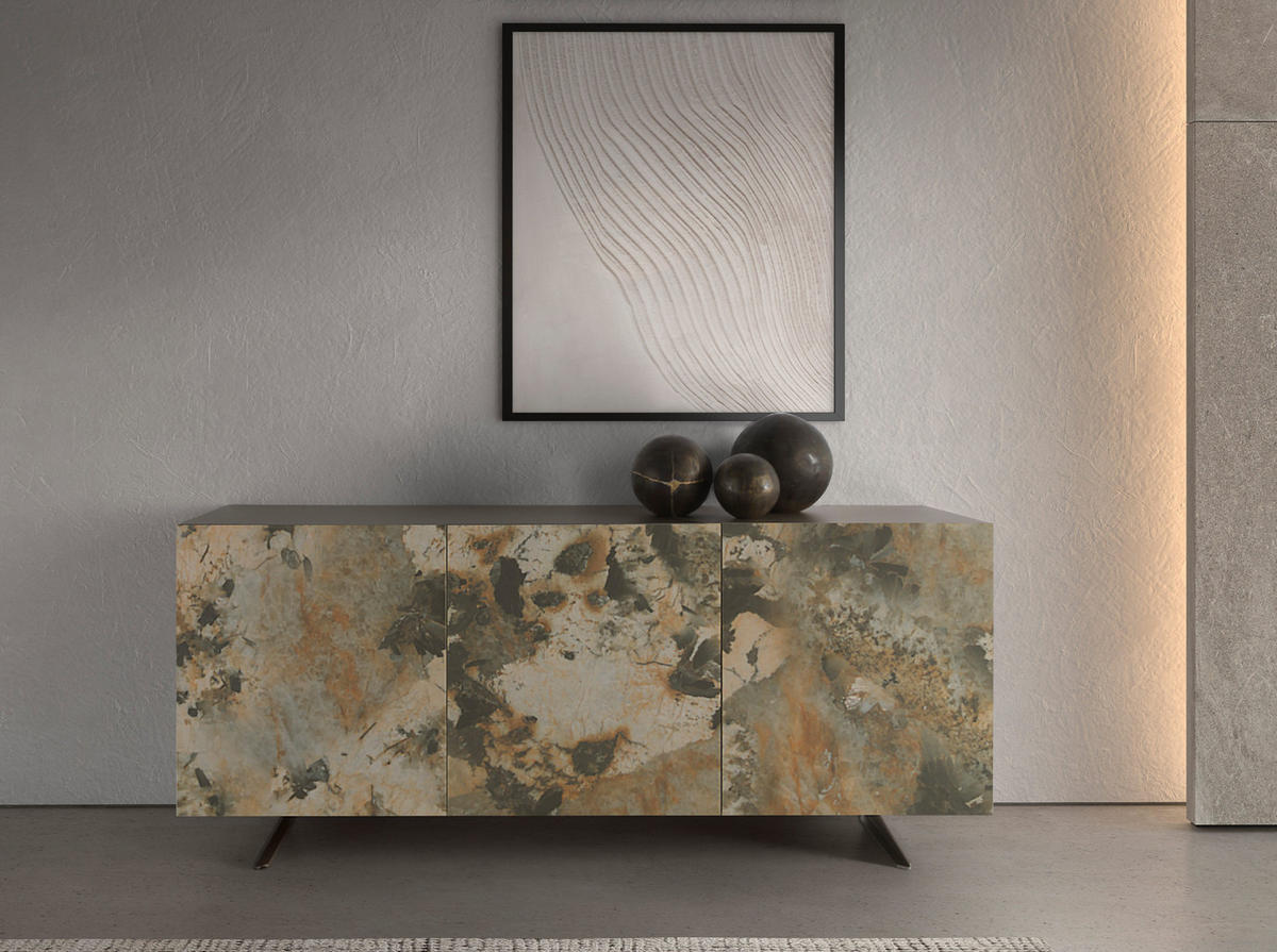 SIDEBOARD Metallische Anrichte aus taupefarbenem Holz 180/50/80 cm - Beige, Holzwerkstoff (180/80/50cm) - ANGEL CERDA