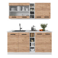 SINGLEKÜCHE R-Line Goldkraft Eiche/Weiß 160 cm AP Eiche - Eiche Wotan/Weiß, Holzwerkstoff (160/81.6/60cm) - Vicco