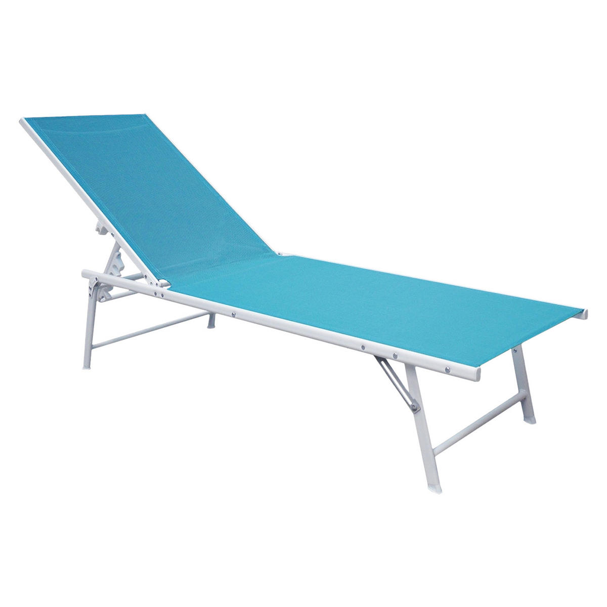 SONNENLIEGEN Sicilia Blau und Weiß 2er-Set - Blau, Kunststoff (54/87.5/182cm) - Happy Garden