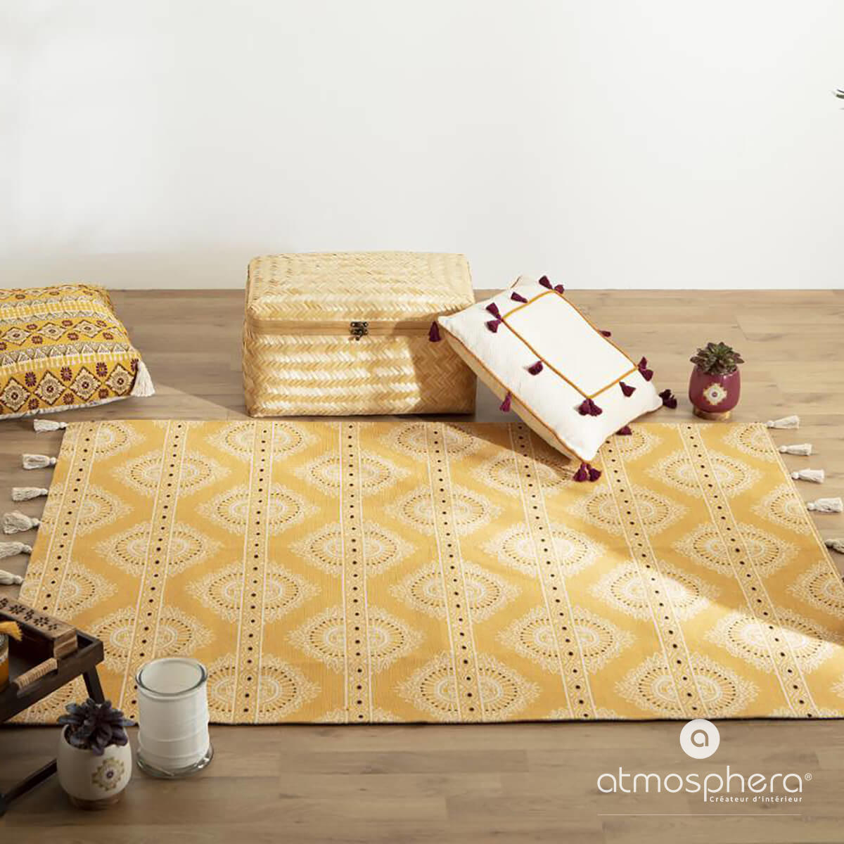 ZIERKISSEN Nam 50/50 cm - Beige, Naturmaterialien (10/50cm) - Atmosphera Createur d´interieur