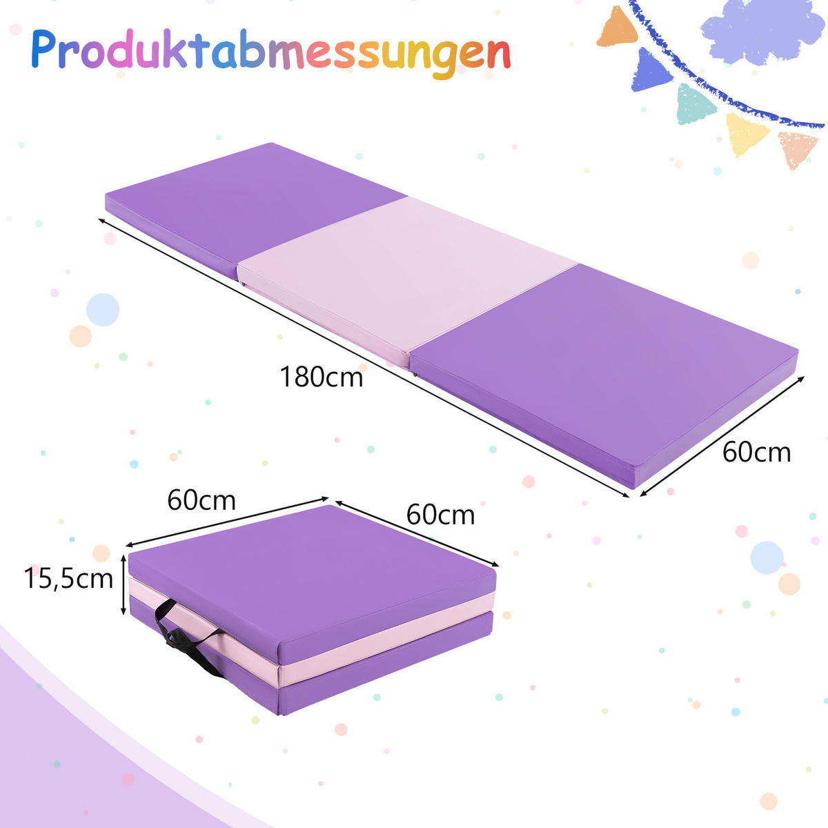 TRÄNINGSMATTA violett - Syrénfärgad, Läder (180/60cm) - COSTWAY