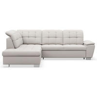 ECKSOFA Jamaal Creme linksseitig - Creme/Schwarz, Textil (258/212cm) - Selsey