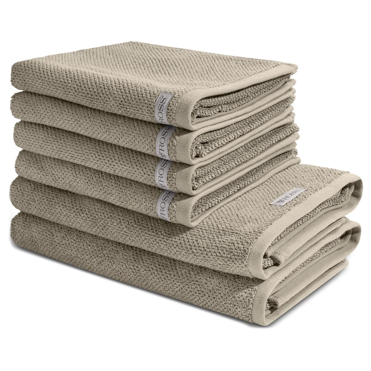 FROTTIERSET Selection 6-teilig - Grau, Textil (50/100cm) - Ross