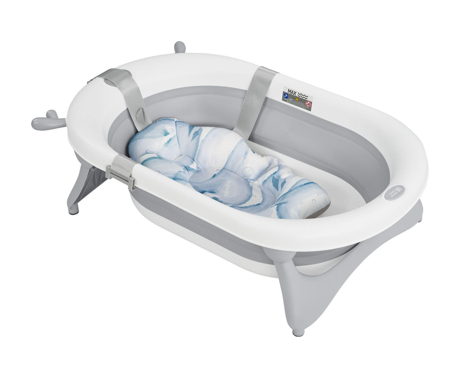 BADEKISSEN Nubo hellblau Wannenauflage Badehilfe Kunststoff-Clips ab Geburt - Blau, Kunststoff (34/49cm) - Kikka boo