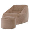 SITZSACK Sessel Natalia + Sitzpouf - Mokka, Textil (97/73/84cm) - icon
