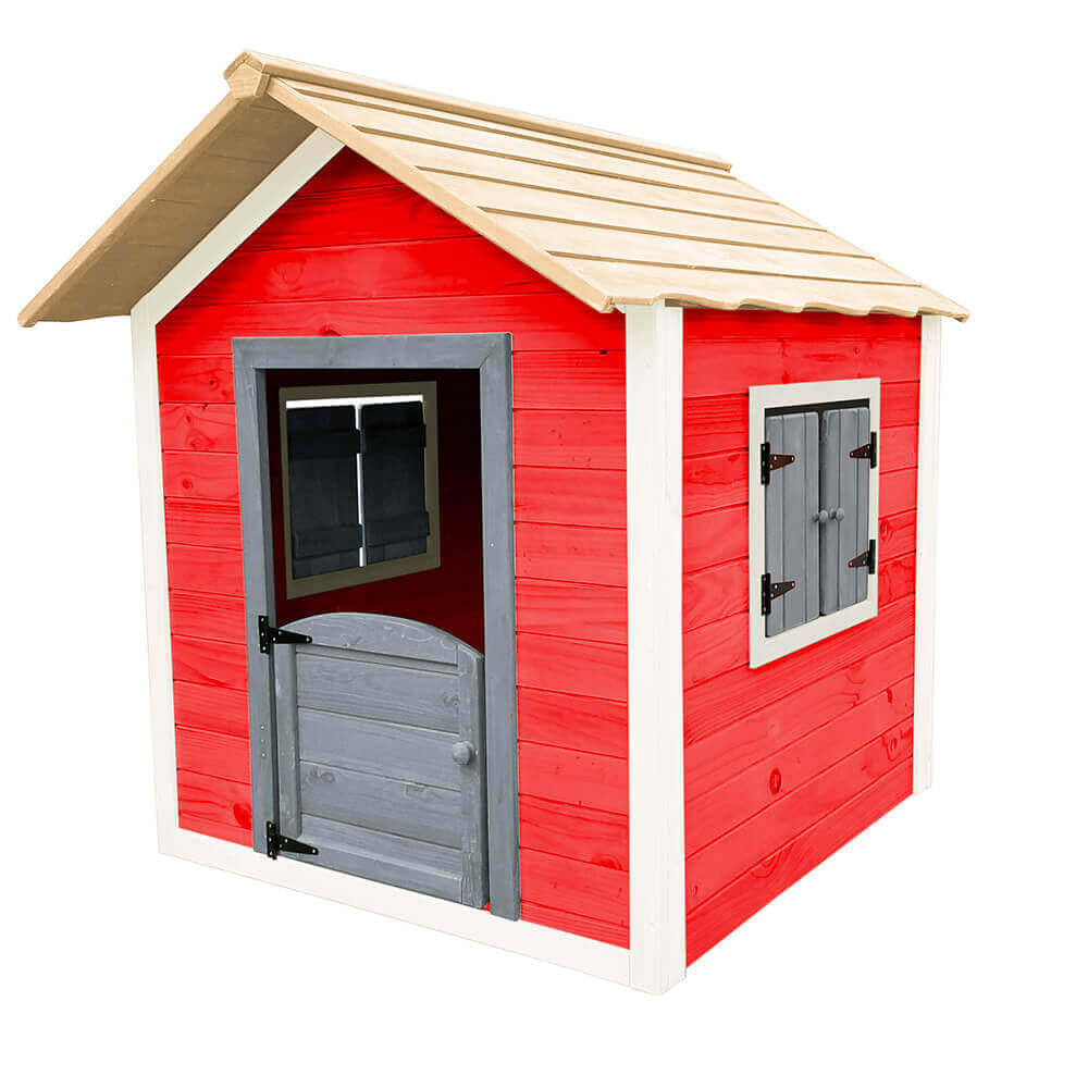 SPIELHAUS DAS KLEINE SCHLOSS - 106 x 111 cm Rot - Rot, Holz (101/128/106cm) - Home Deluxe