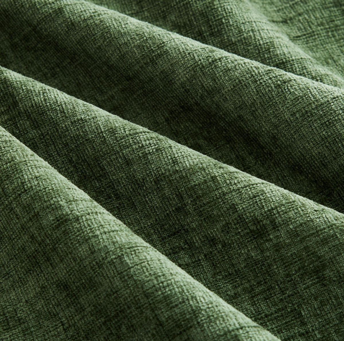 WOHNLANDSCHAFT aus Chenille 278x161x81 cm in Olivgrün mit 2 Hockern & 6 Kissen - Grün, Textil (161/81/278cm) - Modfu