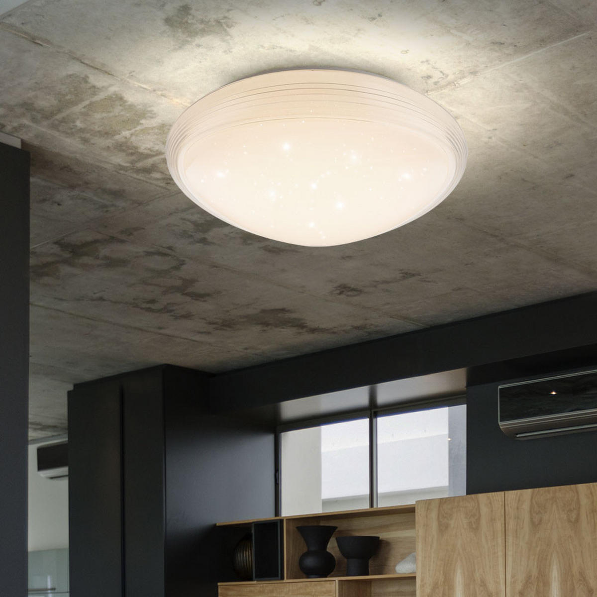 LED DECKENLEUCHTE LUCAS Weiß Opal - Weiß, Metall (55/55/10cm)