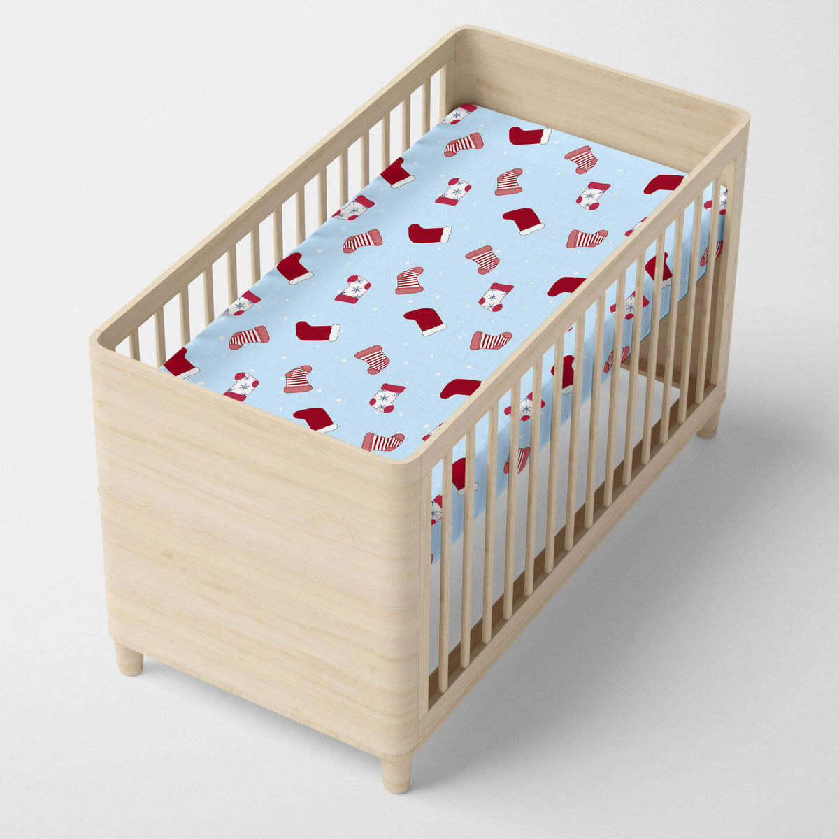 SPANNBETTTUCH merry christmas 60x120x14 cm (kinderbett) mehrfarbig - Multicolor, Textil (60/120cm) - Happy Friday