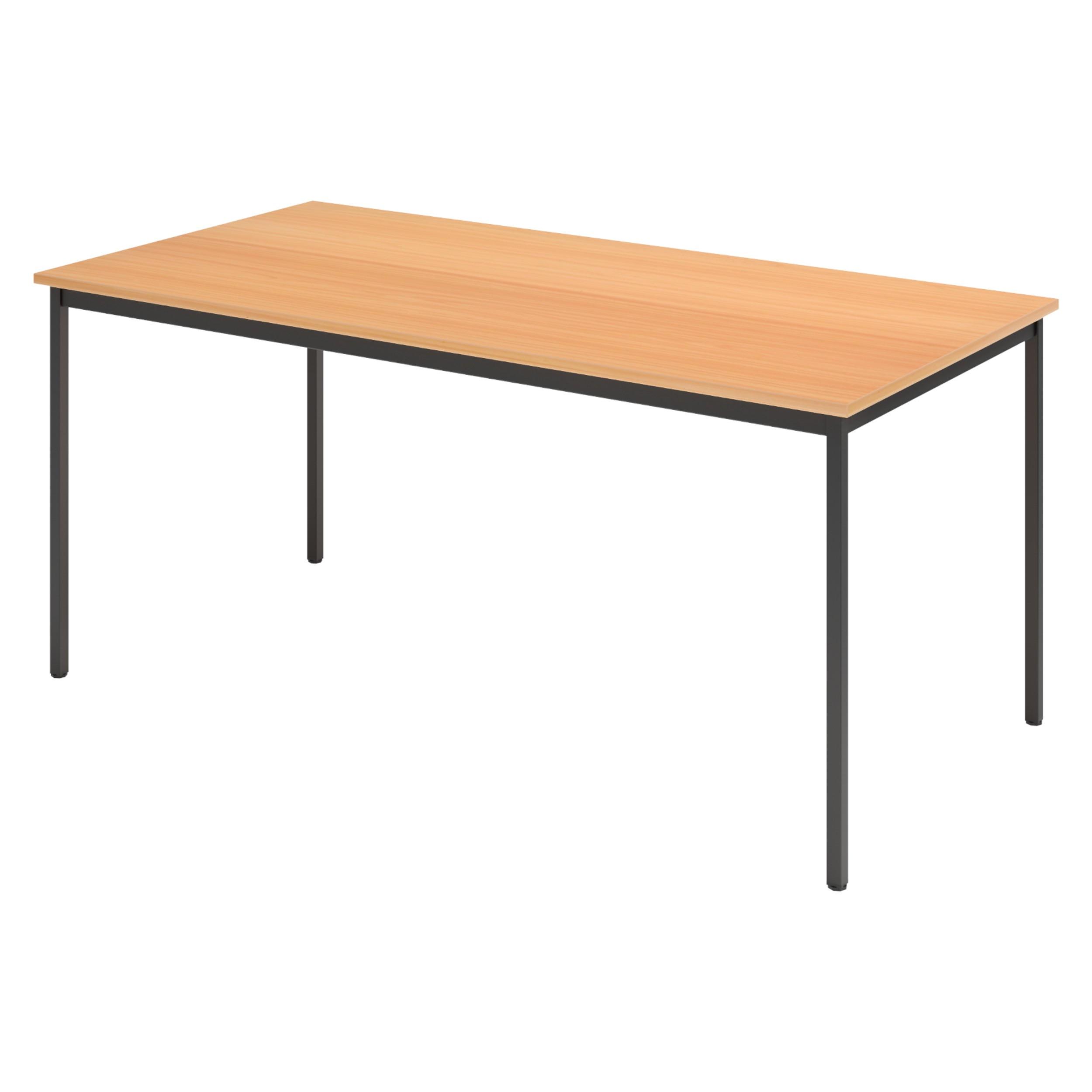 KANTINENTISCH Serie-V 80/160/72 cm in Buchefarben/Schwarz - Buchefarben/Schwarz, Holzwerkstoff (80/160/72cm) - bümö