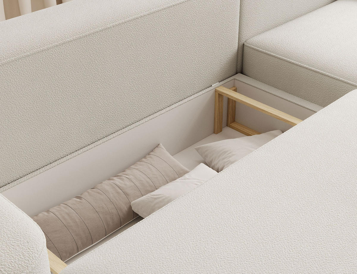 ECKSOFA RUMA - Creme (Amore 01) - Creme, Holzwerkstoff (285/180cm) - Möblo